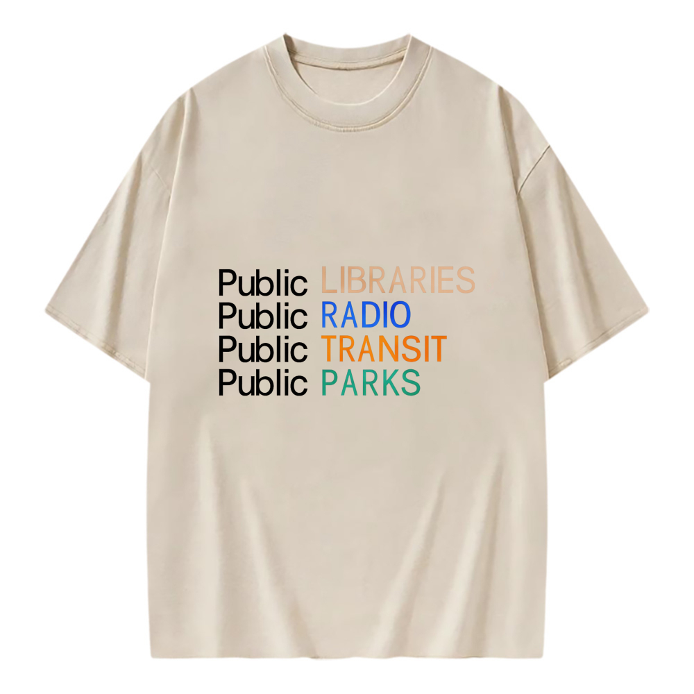 Unisex Washable T-shirt Libraries Radio Transit Parks Public