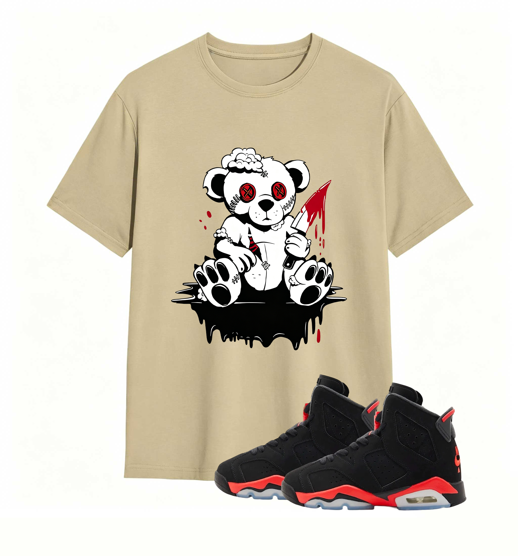 Rebellious Horror Bear statement tee for Air Jordan 6