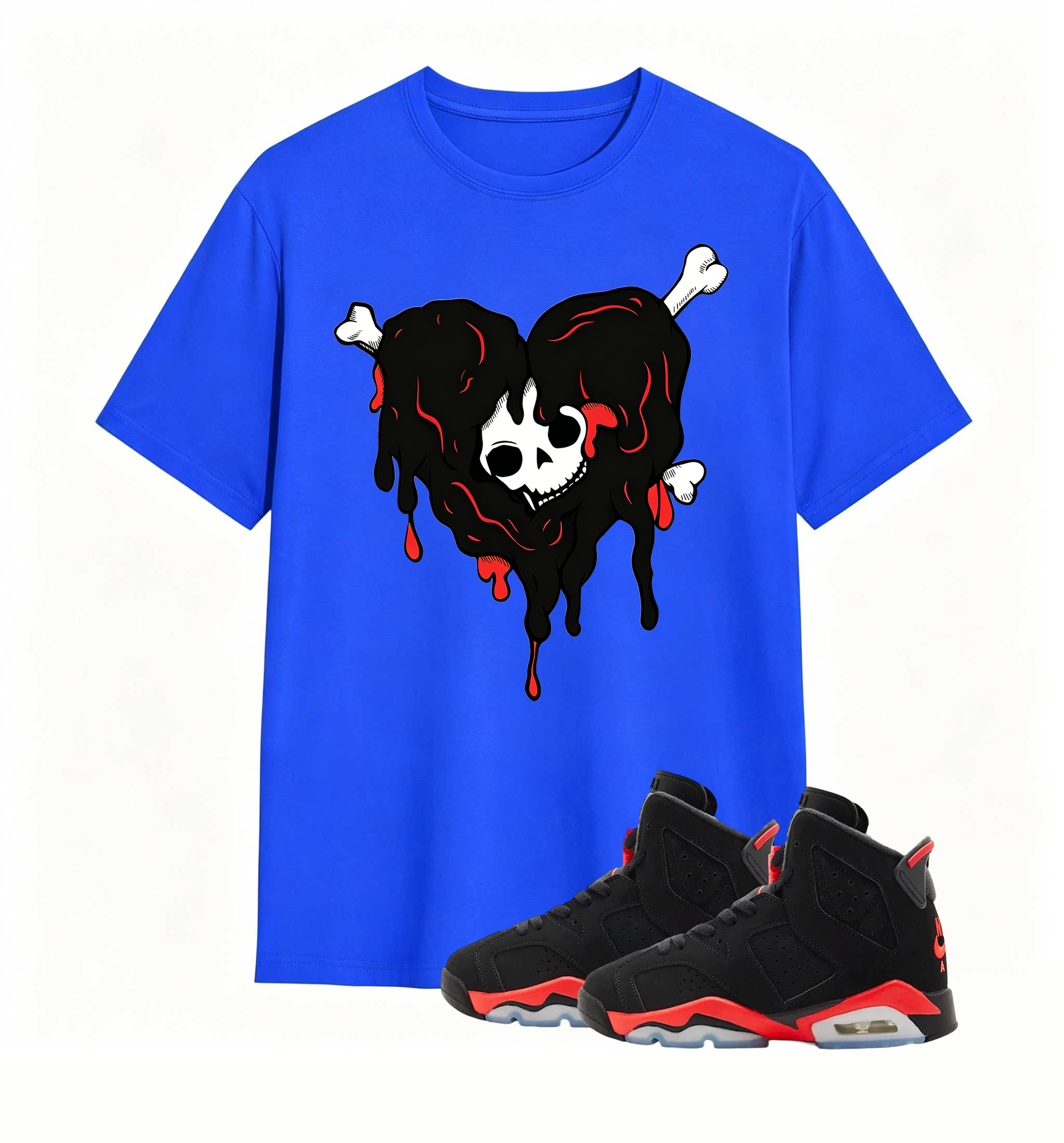 Red Accent Drip Heart Air Jordan 6