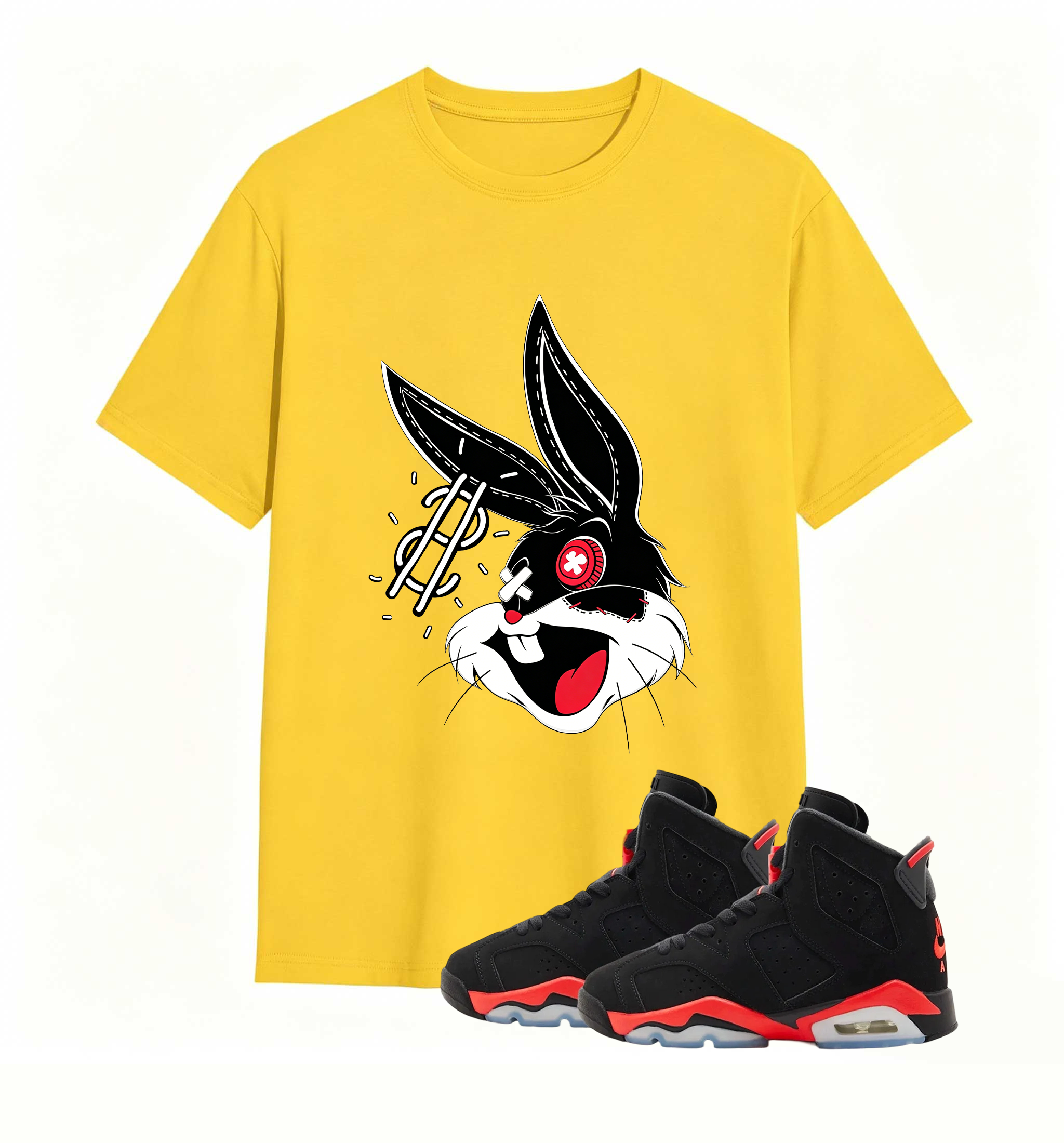 Rebellious Dollar Bunny Art designed for Air Jordan 6