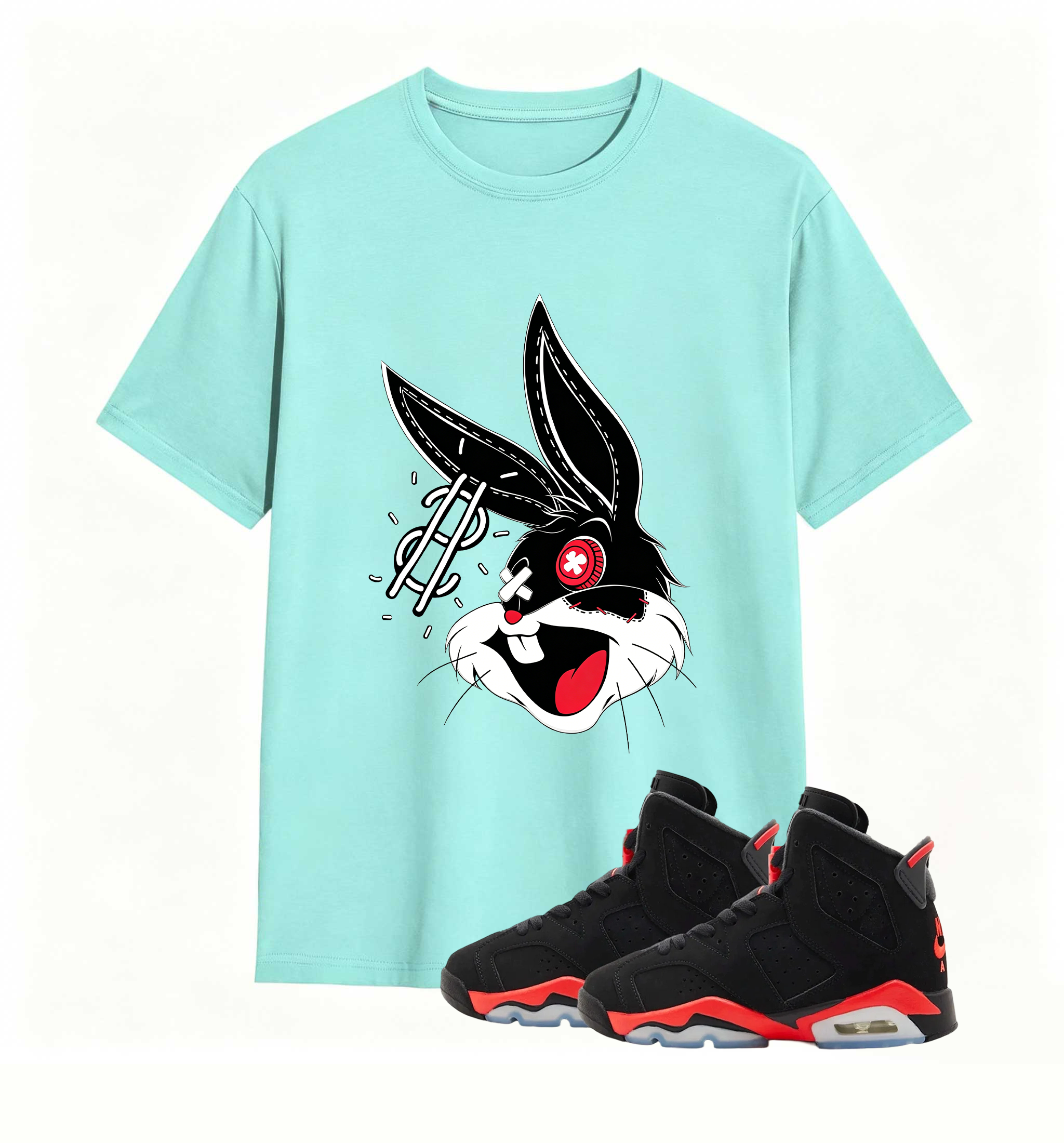Rebellious Dollar Bunny Art designed for Air Jordan 6