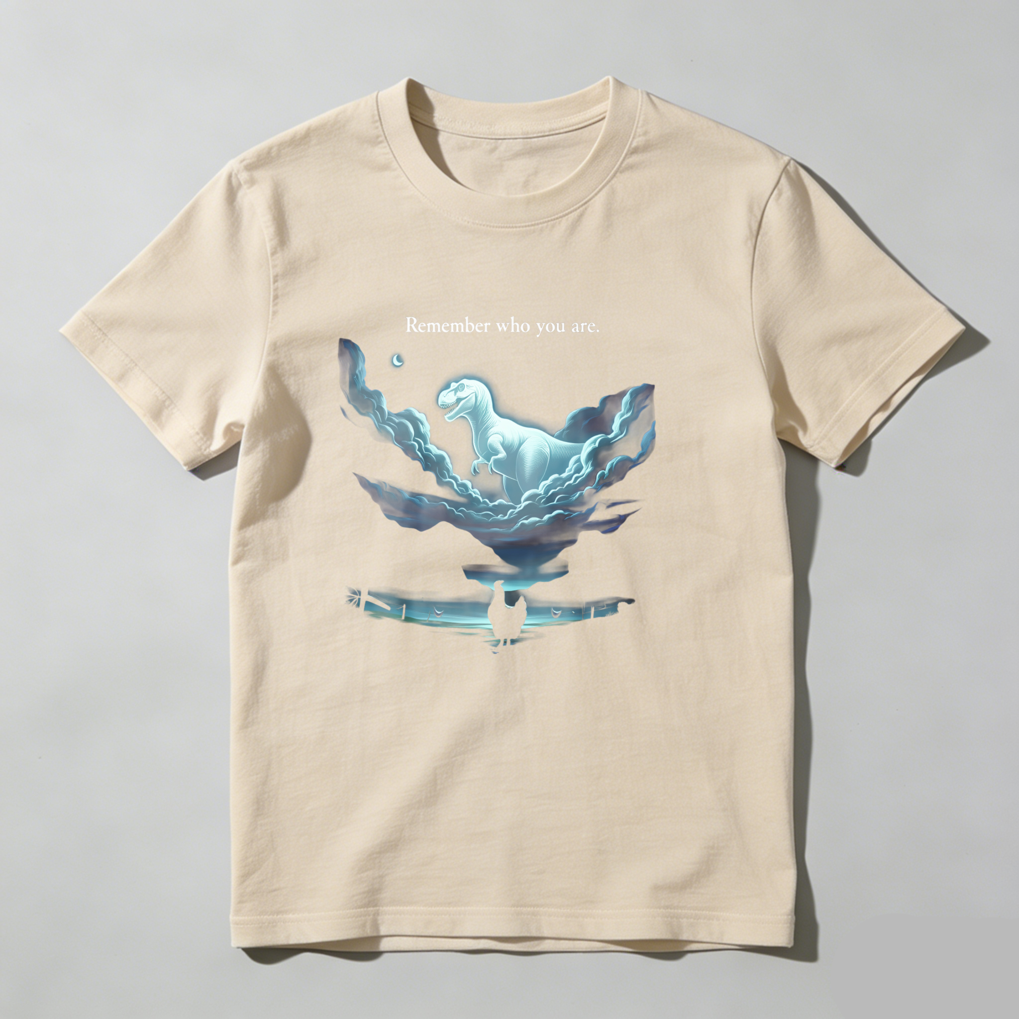 Dragon In Clouds Above Water Reflection tshirt 100% cotton