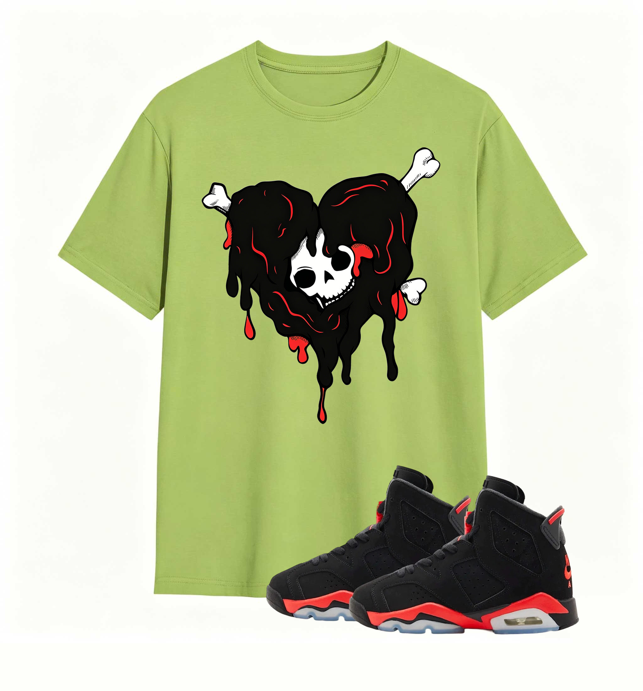 Red Accent Drip Heart Air Jordan 6