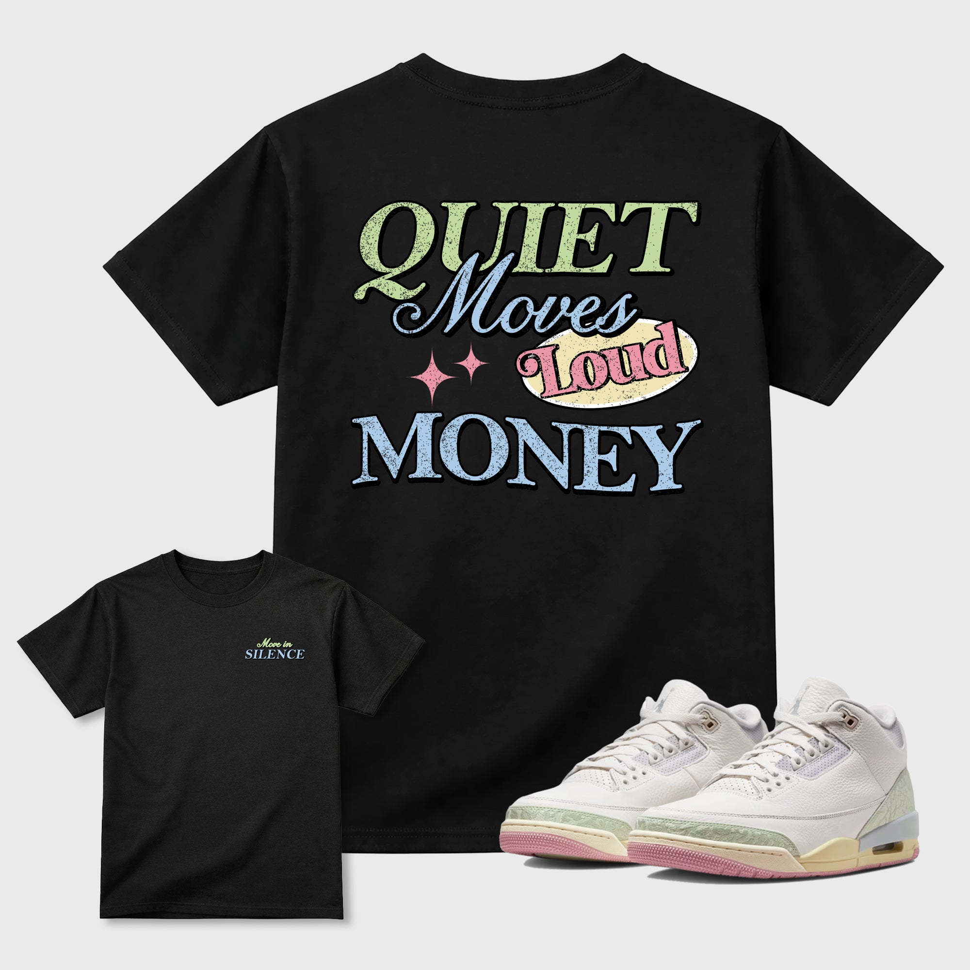 Move In Silence SNRT Sneaker Tees - Air Jordan 3 Jade Aura
