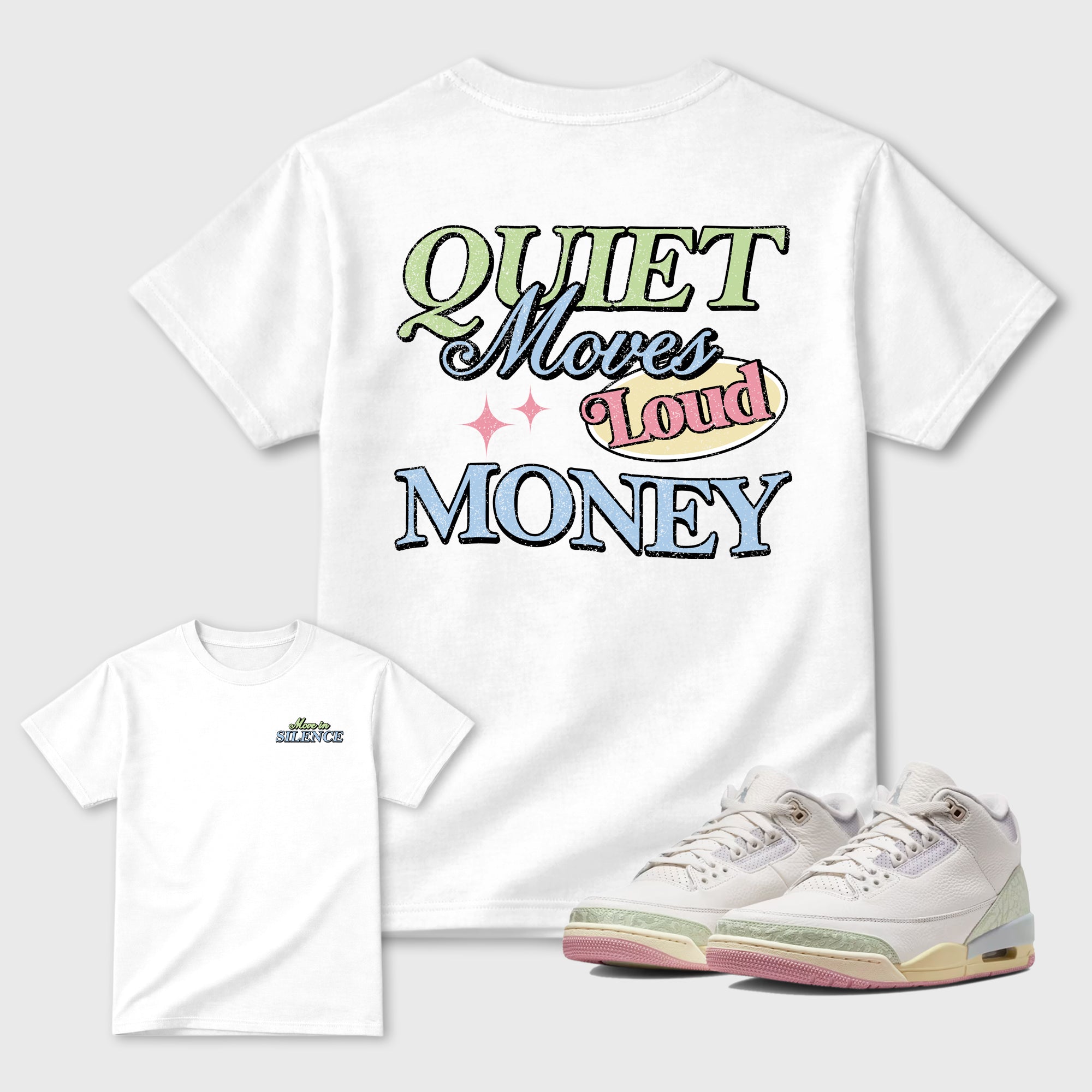 Move In Silence SNRT Sneaker Tees - Air Jordan 3 Jade Aura