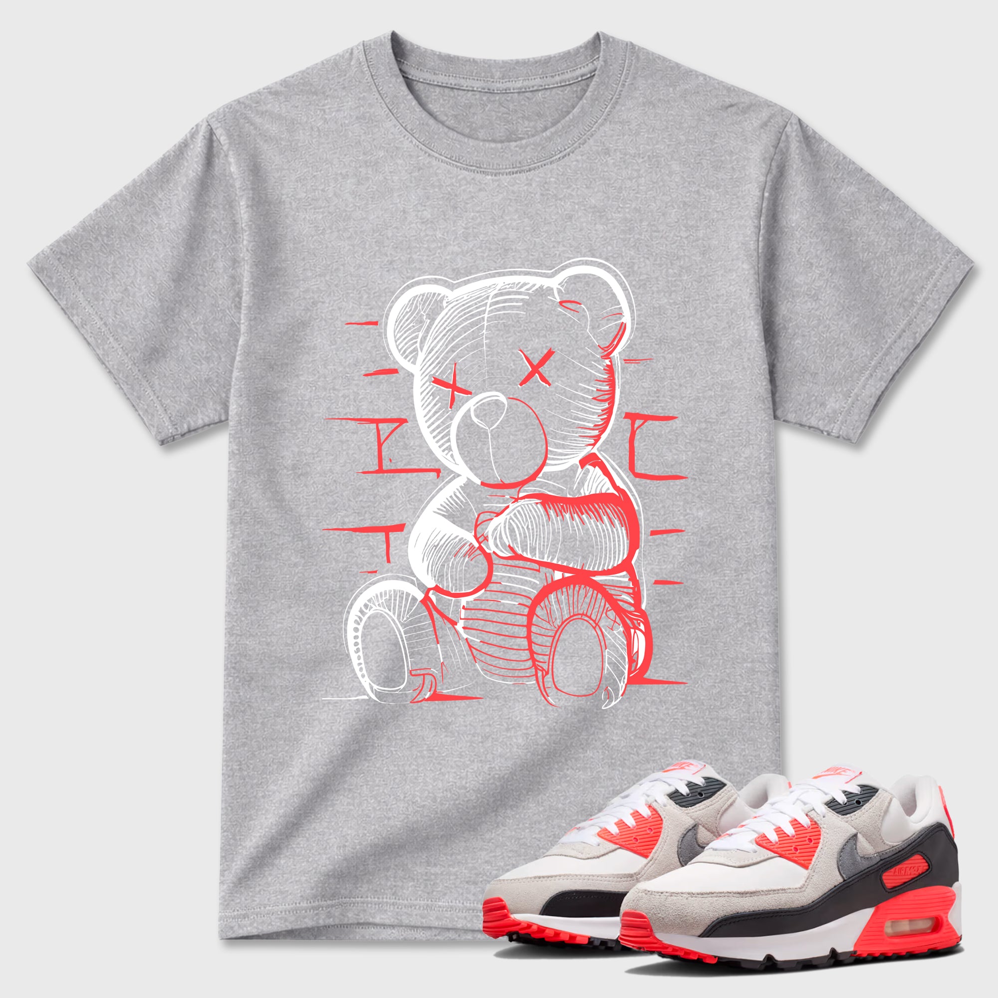 Neon Bear Sneaker Tees - Air Max 90 Infrared