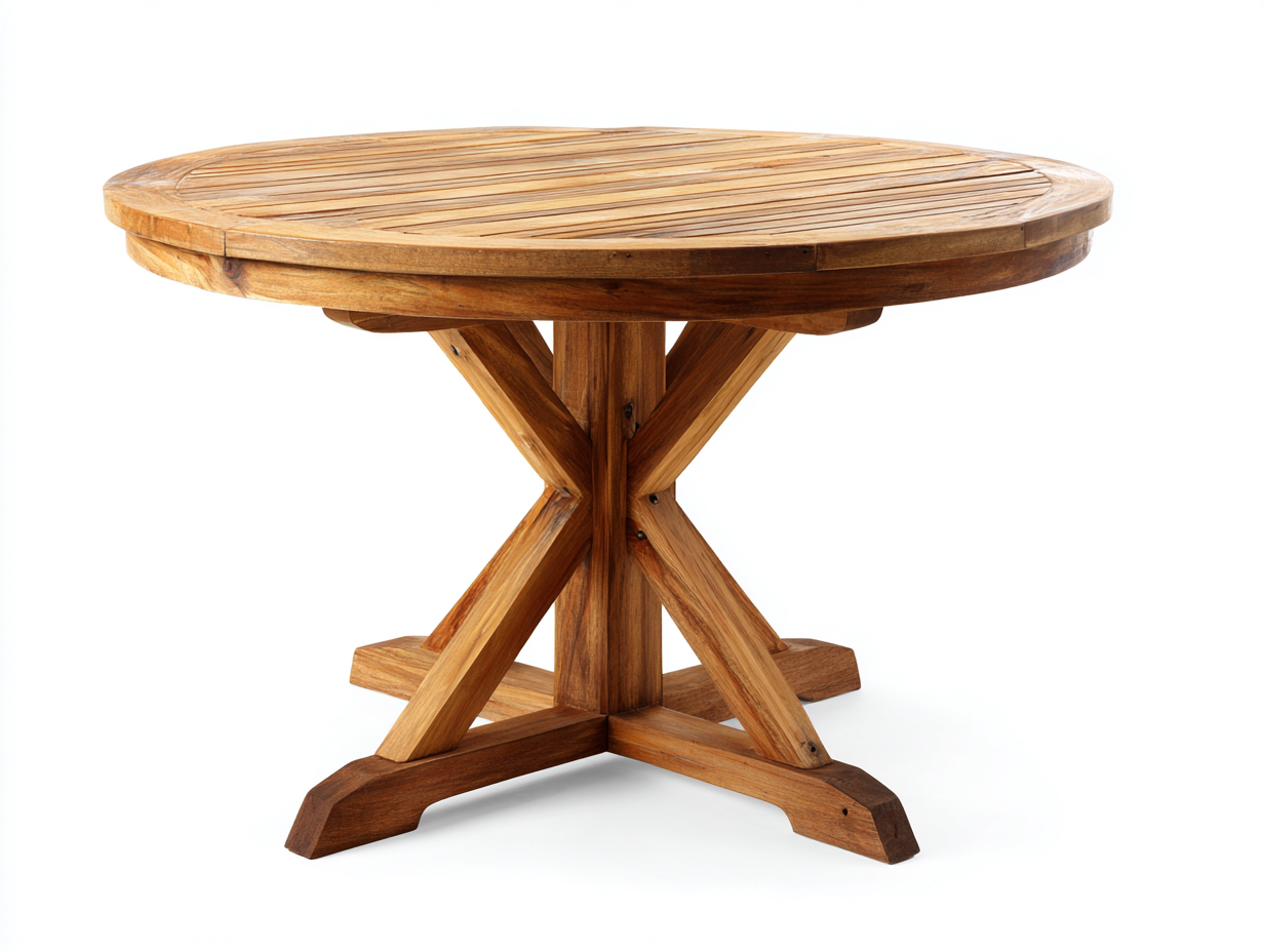 Tavolo da giardino in legno massello 110x110x75cm - legno naturale - design classico per esterni-Casagobay