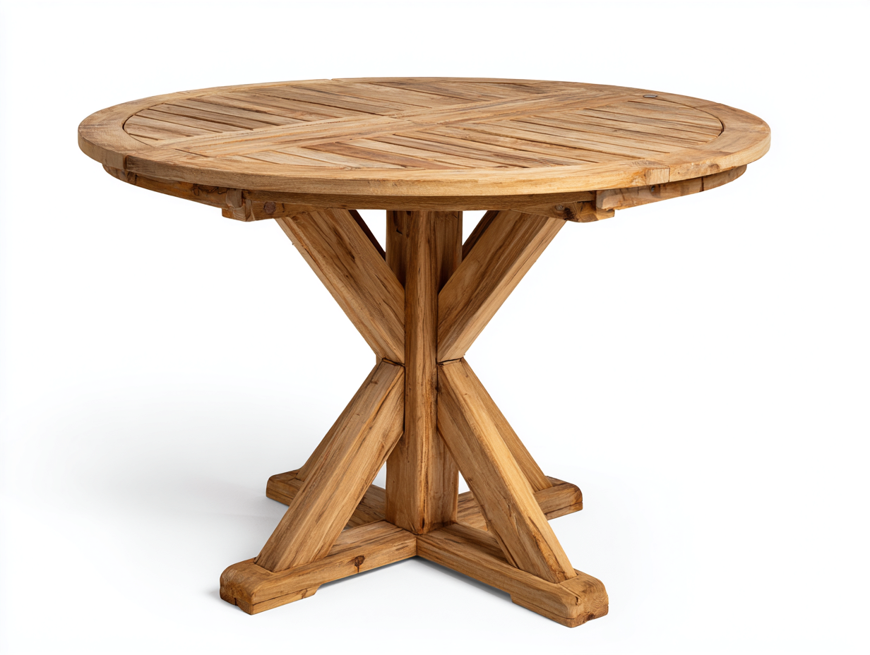 Tavolo da giardino in legno 110x110x75 cm - marrone - design rustico per esterno-Casagobay