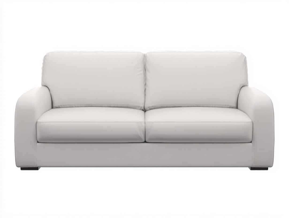 Divano a due posti imbottito in tessuto 190x90x85 cm - bianco - stile moderno per soggiorno-Casagobay