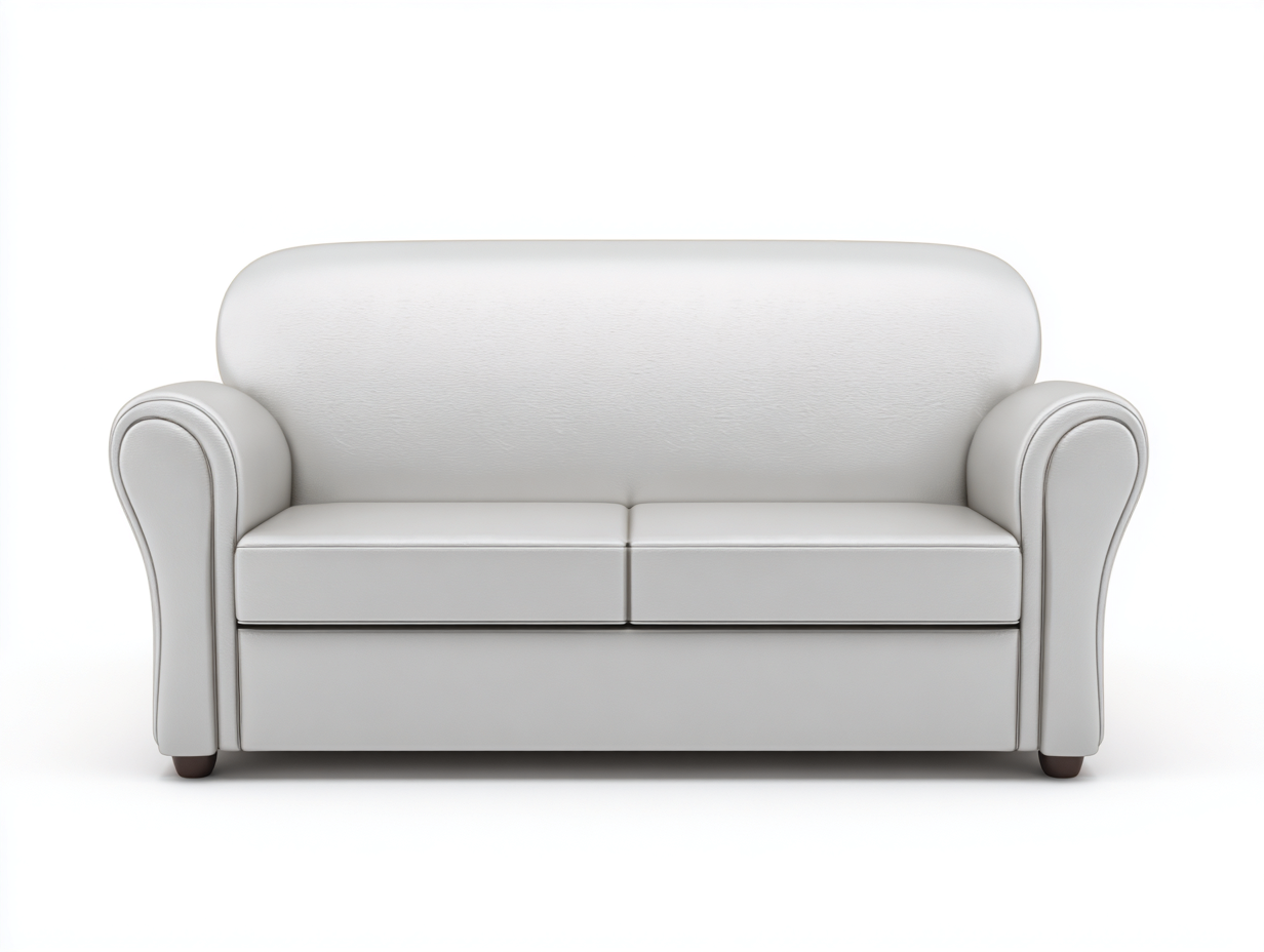 Divano a due posti imbottito rivestito effetto pelle 185x95x90 cm - bianco - stile classico-Casagobay