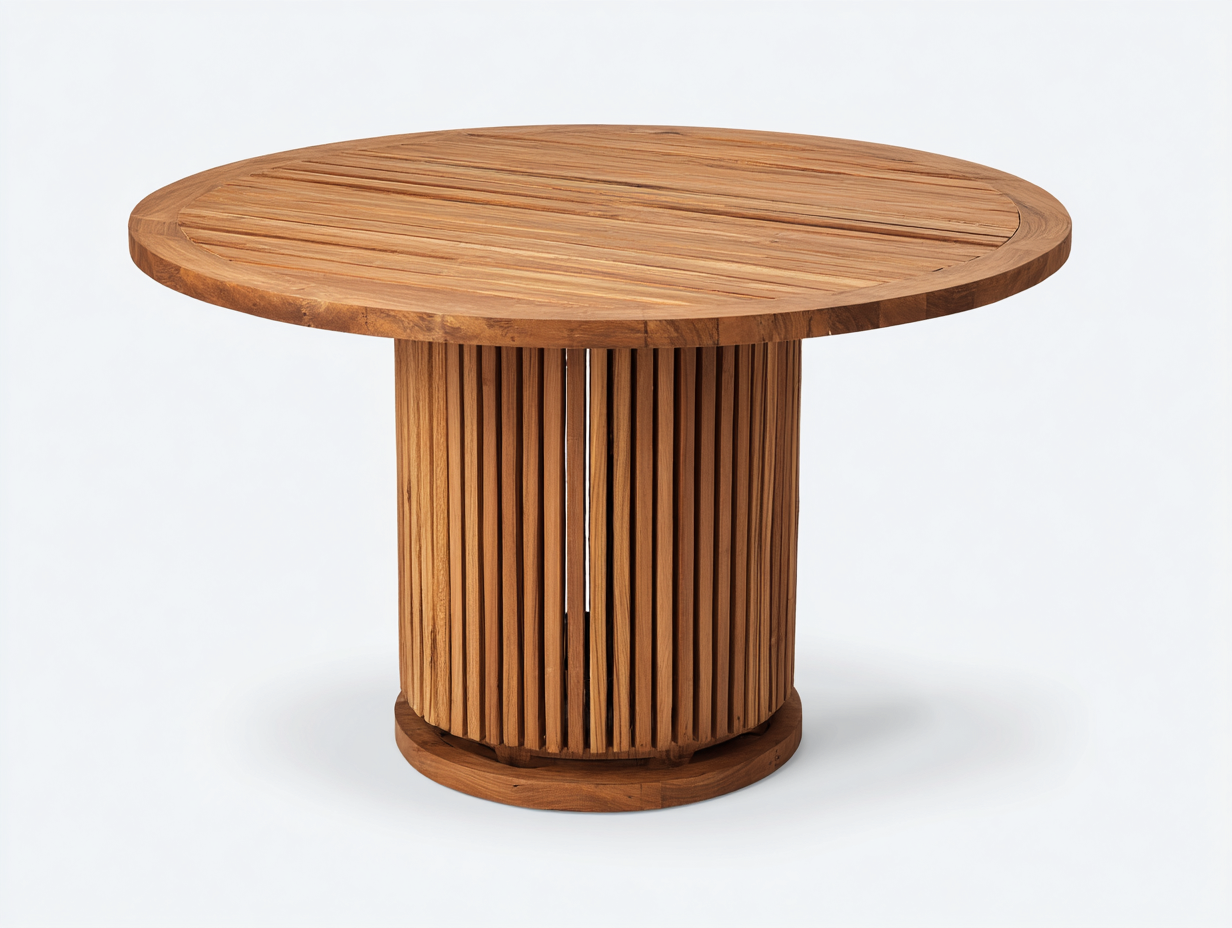 Tavolo da giardino in legno massello 120x120x75cm - legno naturale - design moderno per esterni-Casagobay