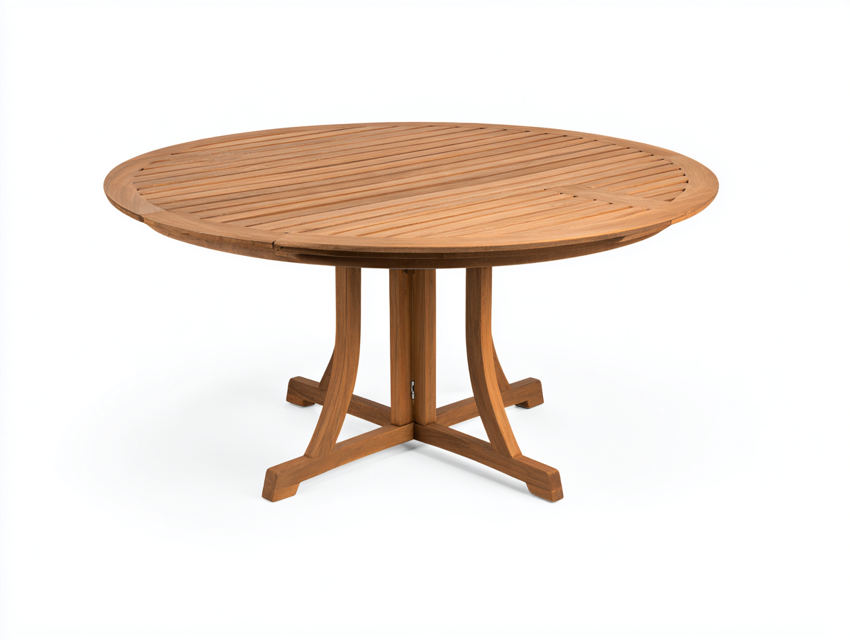 Tavolo da giardino rotondo in legno 120x120x75 cm - marrone - stile classico per esterni-Casagobay