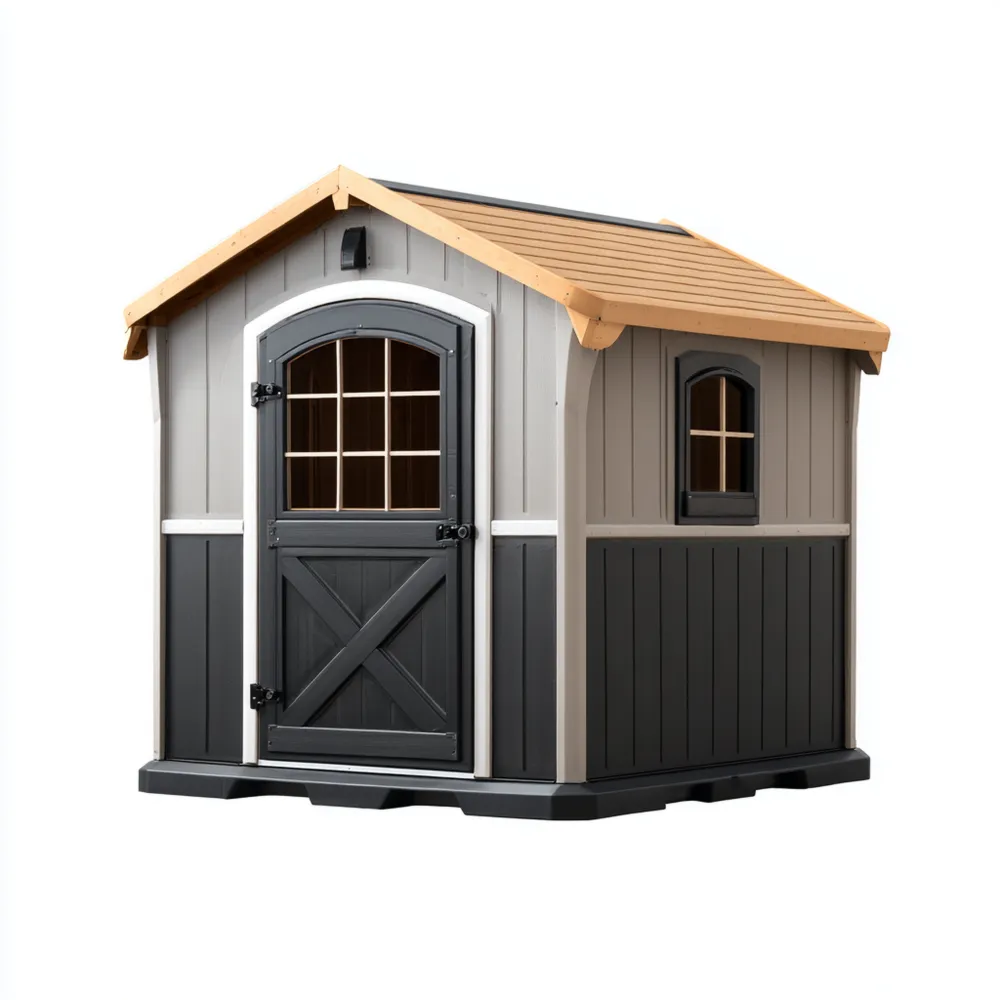 Geräteschuppen Kunststoff 180x190x200 cm - Grau/Schwarz - Wetterfest