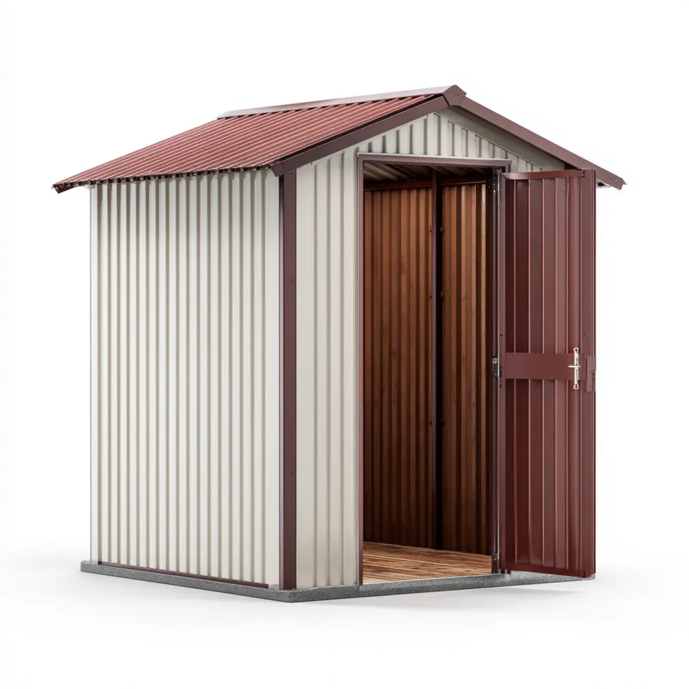 Geräteschuppen Metall 213x130x173 cm – Grau/Rot – Wasserdicht