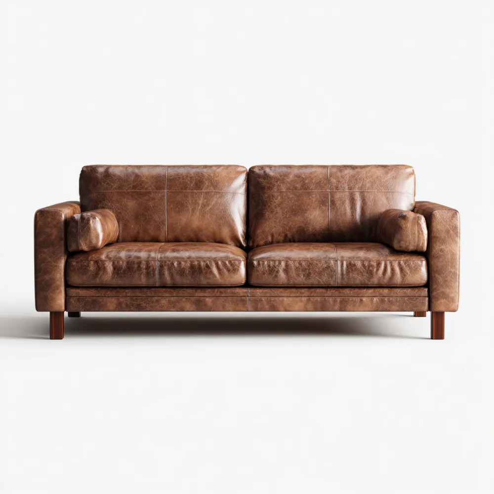 2-Sitzer-Sofa Ledersofa 200x90x85 cm – Braun – Klassisches Design