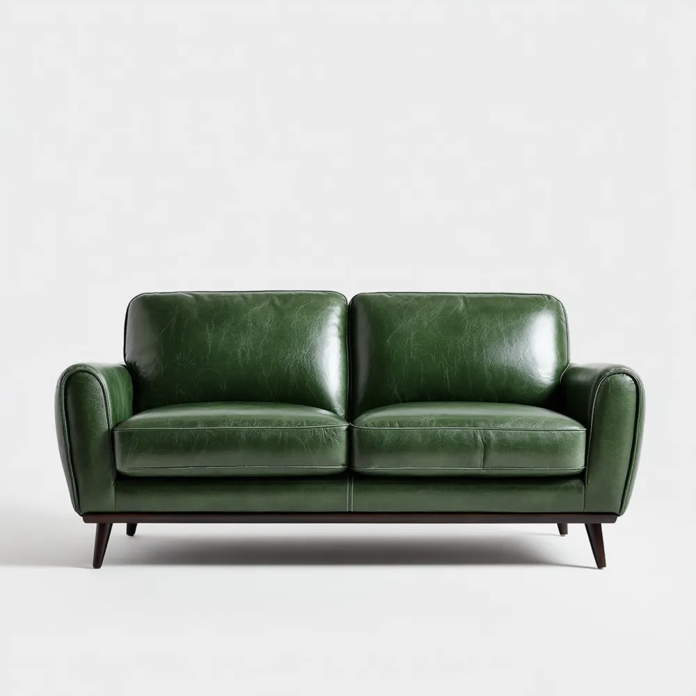 2-Sitzer-Sofa Leder 150x90x80 cm - Dunkelgrün - Klassisches Design