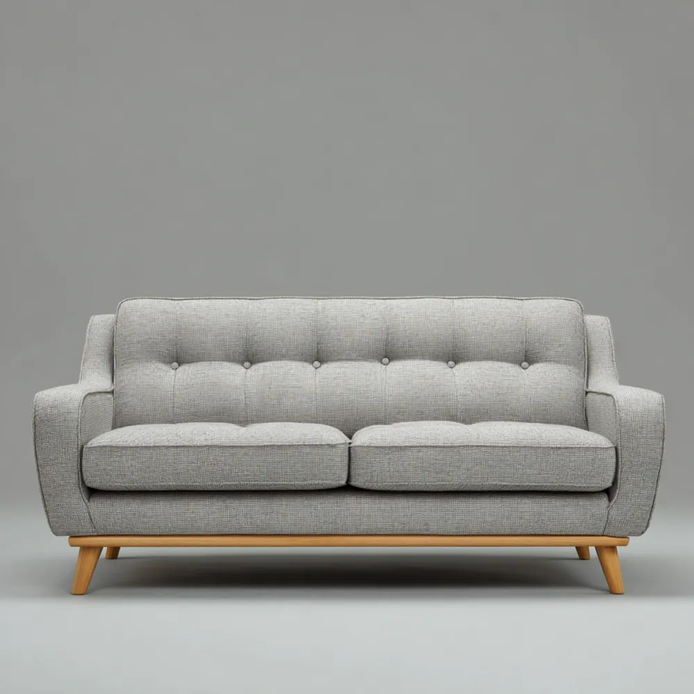 2-Sitzer-Sofa Stoffpolster 200x90x85 cm - Hellgrau - Skandinavisches Design-Softanivo