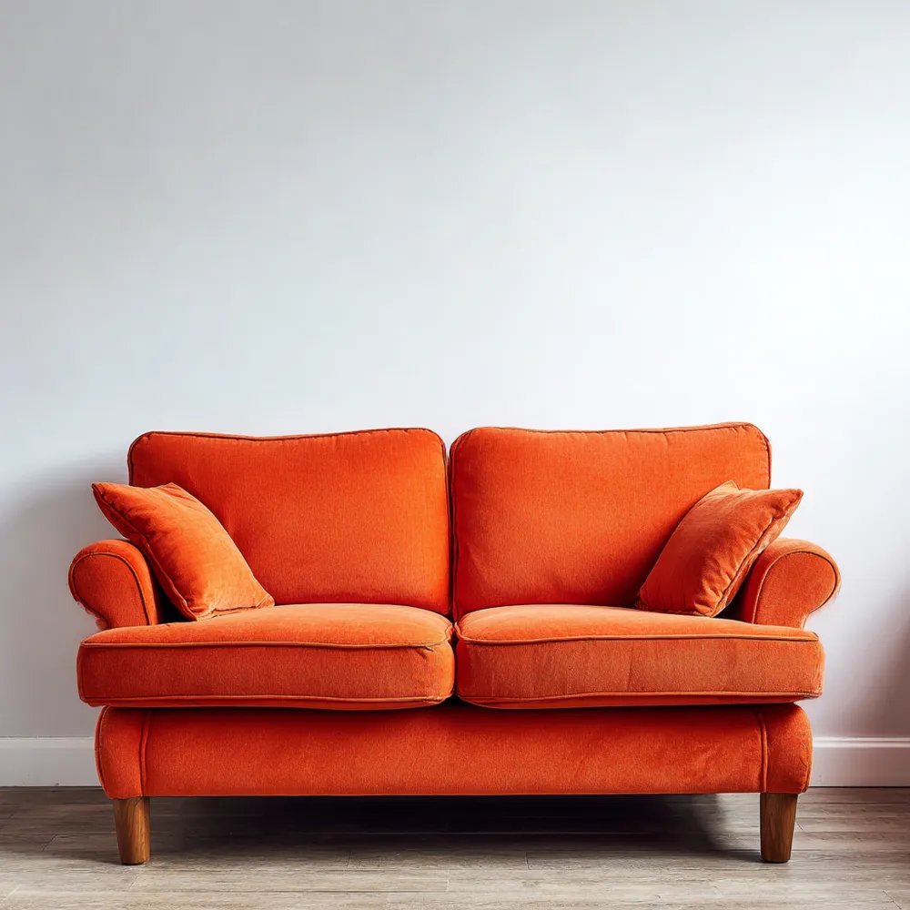 2-Sitzer-Sofa Stoff 140x85x90 cm – Orange – Klassisches Design-Softanivo