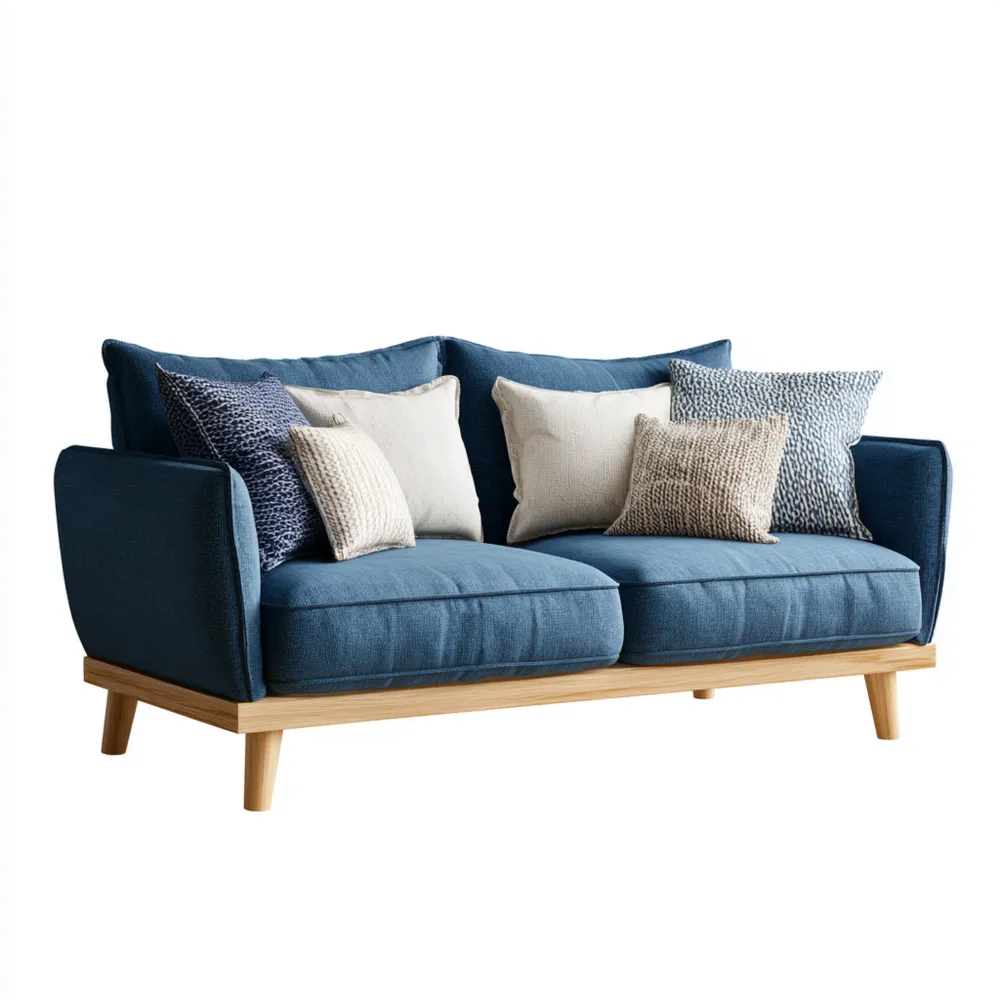 2-Sitzer-Sofa Stoff 150x85x90 cm - Blau - Skandinavisches Design-Softanivo