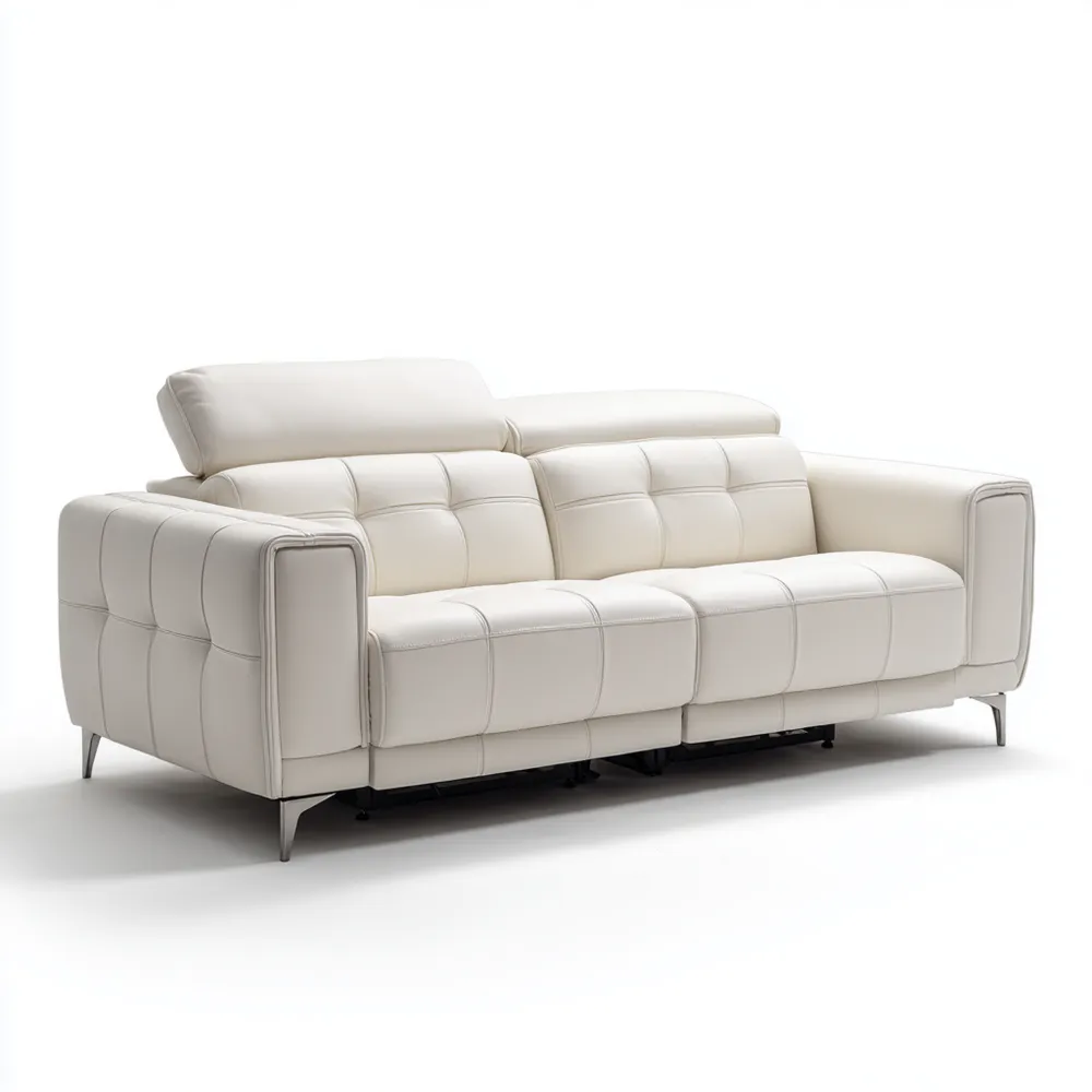 2-Sitzer-Sofa Leder 200x95x85 cm - Cremeweiß - Modernes Design-Softanivo