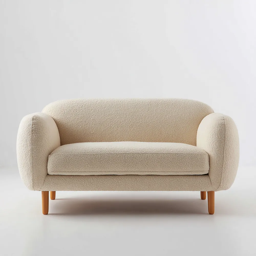 2-Sitzer-Sofa Stoff 150x85x75 cm – Creme – Skandinavisches Design-Softanivo