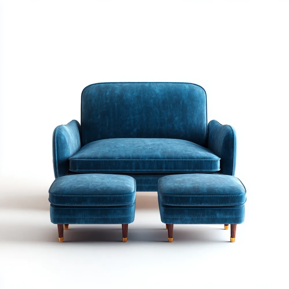 Sofa-Set Samtgewebe 120x80x78 cm – Blau – Moderne Eleganz-Softanivo