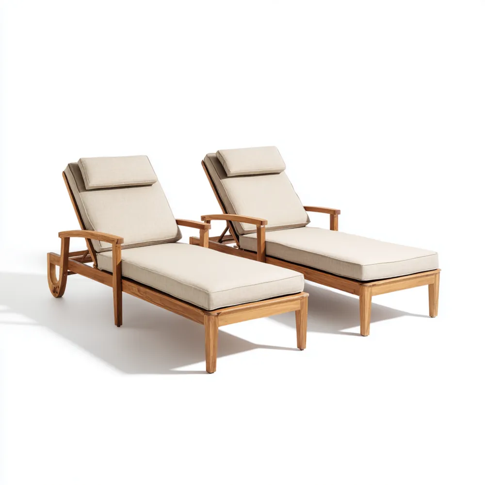 Verstellbare Gartenliege Holz 200x65 cm – Beige-Softanivo