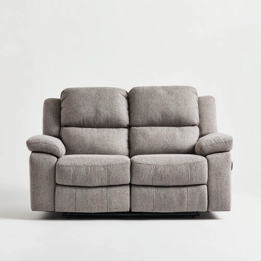 2-Sitzer-Sofa Stoffgewebe 140x90x95 cm – Hellgrau – Gemütliches Design-Softanivo