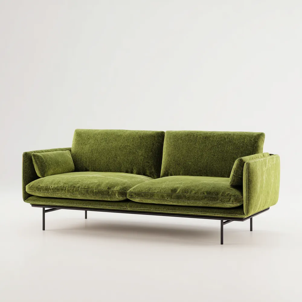 2-Sitzer-Sofa Samt 200x90x85 cm – Grün – Modernes Design-Softanivo