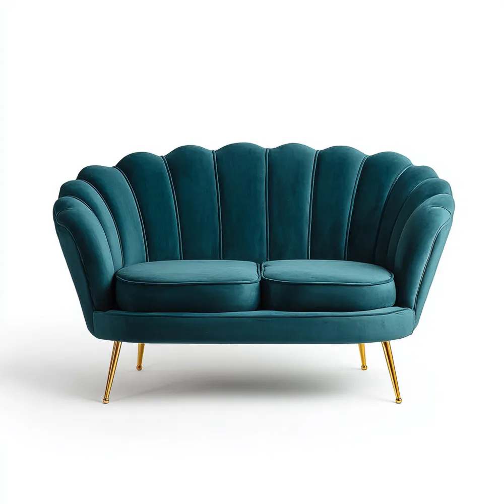 2-Sitzer-Sofa Samt 150x85x75 cm – Petrolblau – Vintage Design-Softanivo