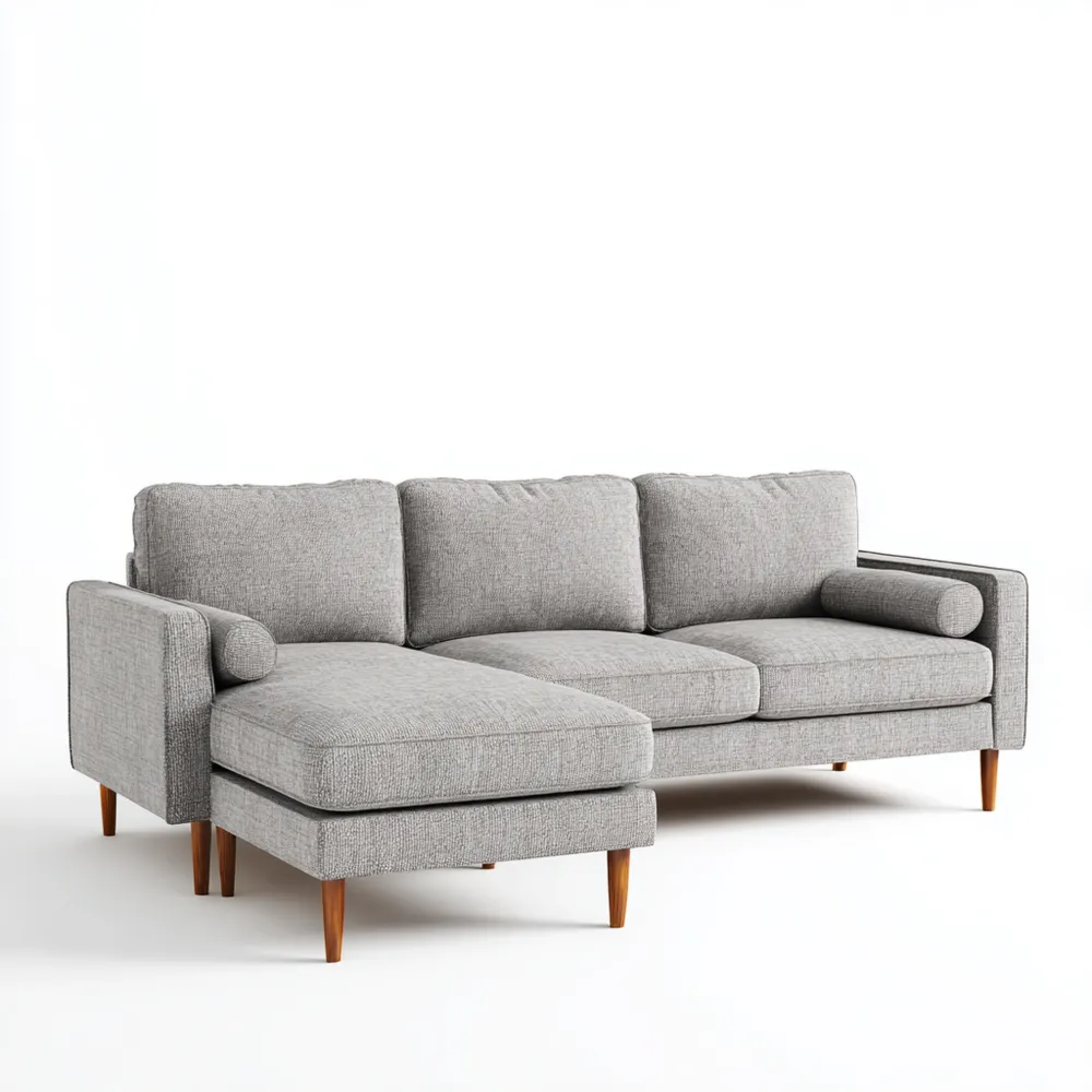 Canapé d'angle Tissu 280x160x85 cm - Gris Clair