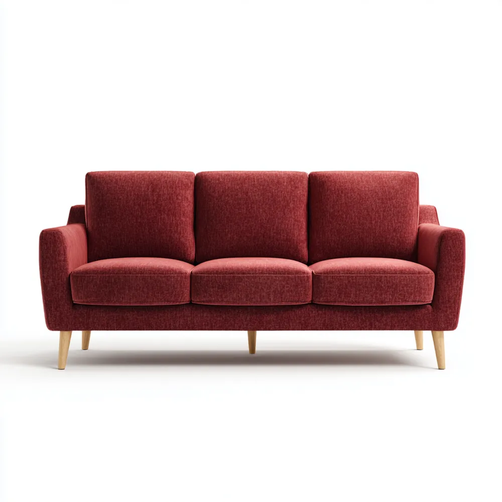 Canapé 3 places tissu 200x85x90 cm - Rouge Bordeaux - Design Moderne