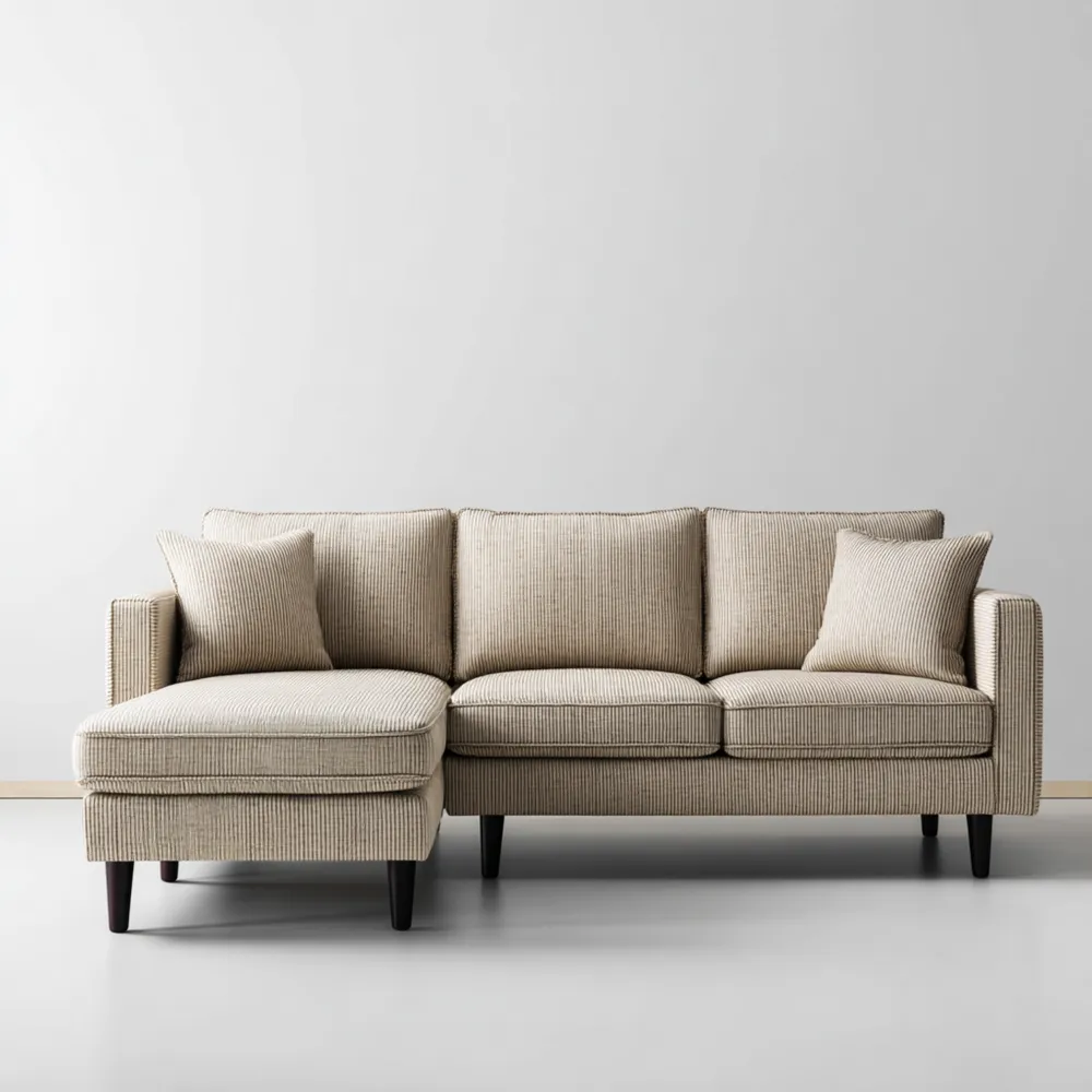 Canapé d'angle tissu 250x150x85 cm – Beige