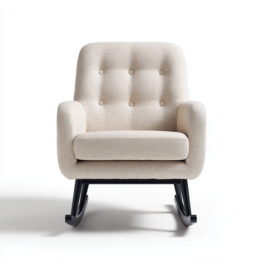 Fauteuil à bascule 80x90x80 cm – Beige – Design contemporain