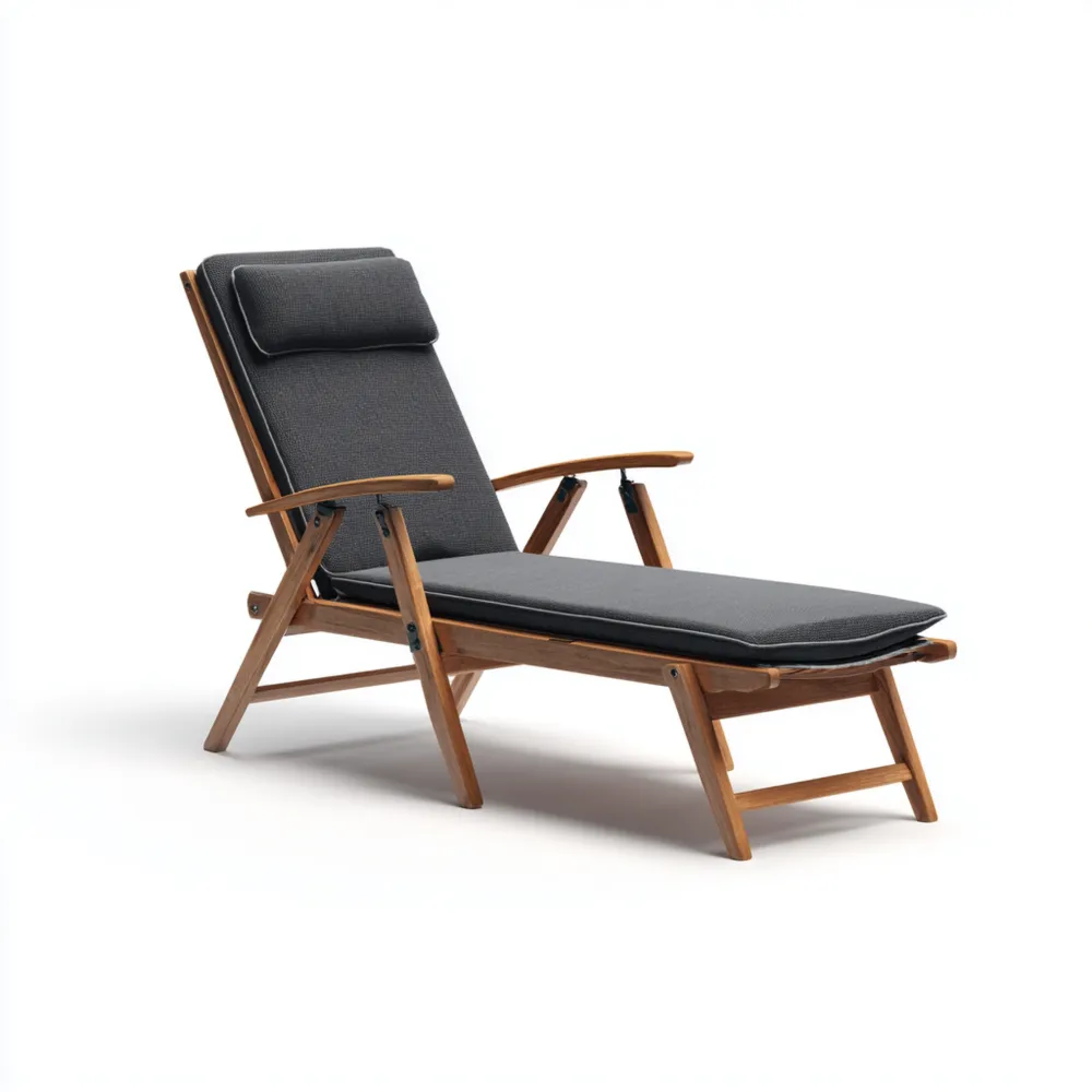 Gartenliege Holz – 200x70x35 cm – Dunkelgrau-Stoneivano