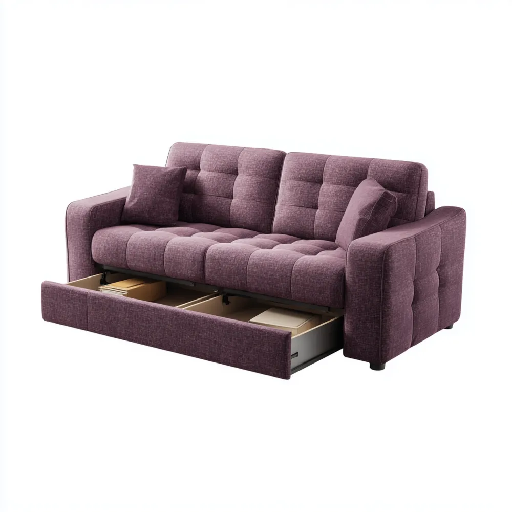 3-Sitzer-Sofa mit Stauraumfunktion 210x90x95 cm - Violett-Stoneivano