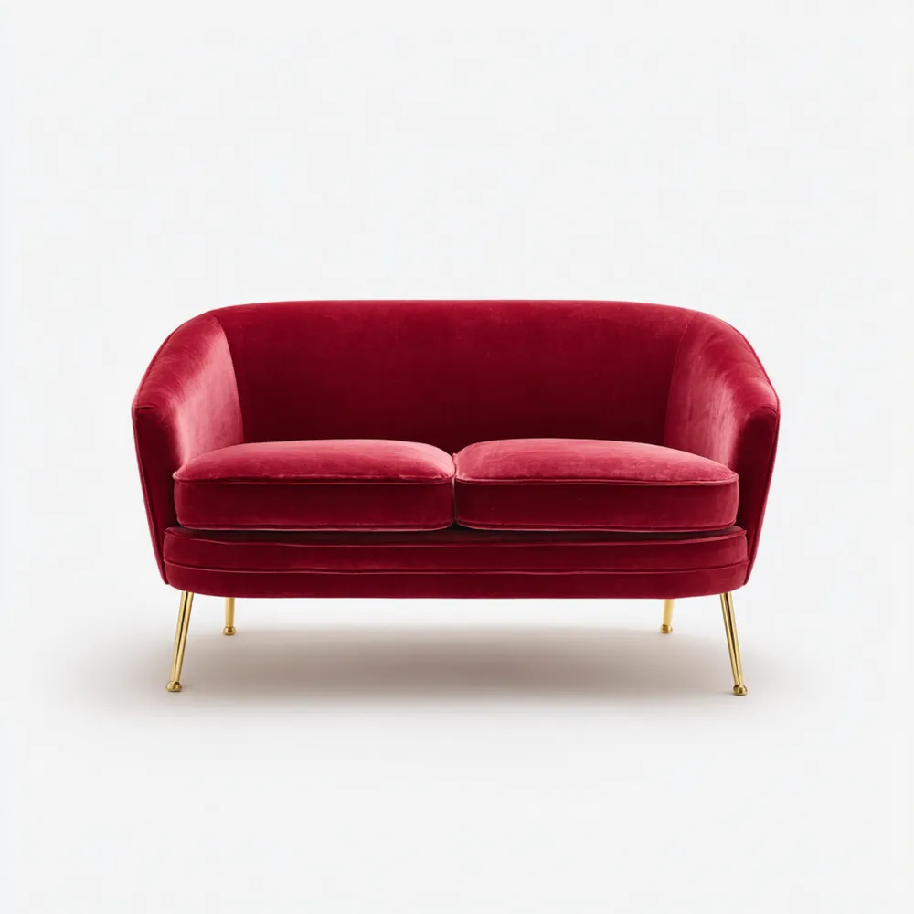 2-Sitzer-Sofa Samt 140x85x75 cm – Rot – Modernes Design-Stoneivano