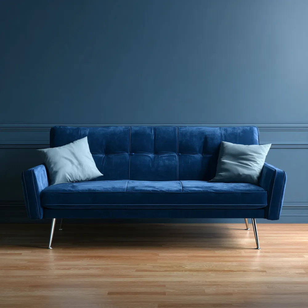 2-Sitzer-Sofa Samtstoff 200x85x90 cm – Blau – Modernes Design-Stoneivano