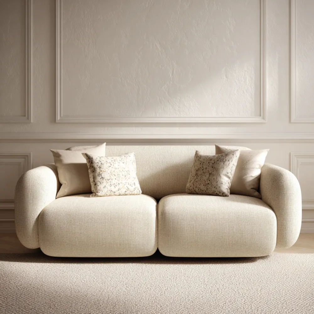 2-Sitzer-Sofa 200x90x85 cm Stoffbezug – Cremefarben – Modernes Design-Easeivor