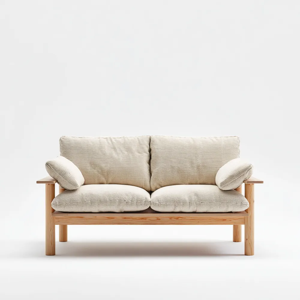 2-Sitzer-Sofa 150x90x80 cm aus Stoff – Beige – Modernes Design-Easeivor