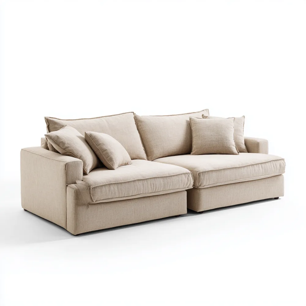 2-Sitzer-Sofa Stoff 200x95x85 cm – Beige – Zeitgenössisches Design-Easeivor