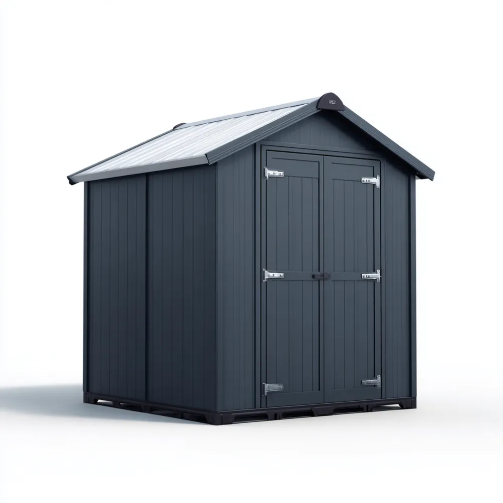 Geräteschuppen Kunststoff 1.8x1.8x2.0 m – Dunkelgrau – Wetterfest-Easeivor