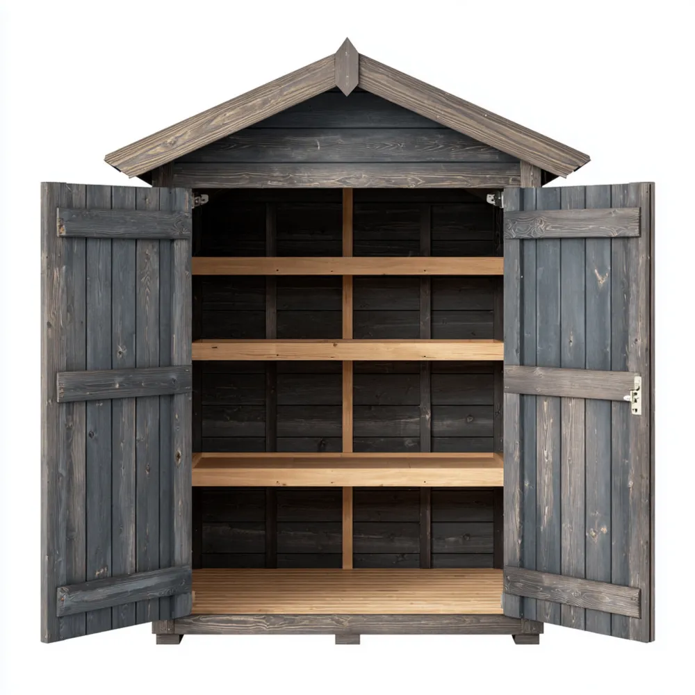 Gartenschrank Holz 150x75x210 cm – Grau – Wetterfest-Easeivor