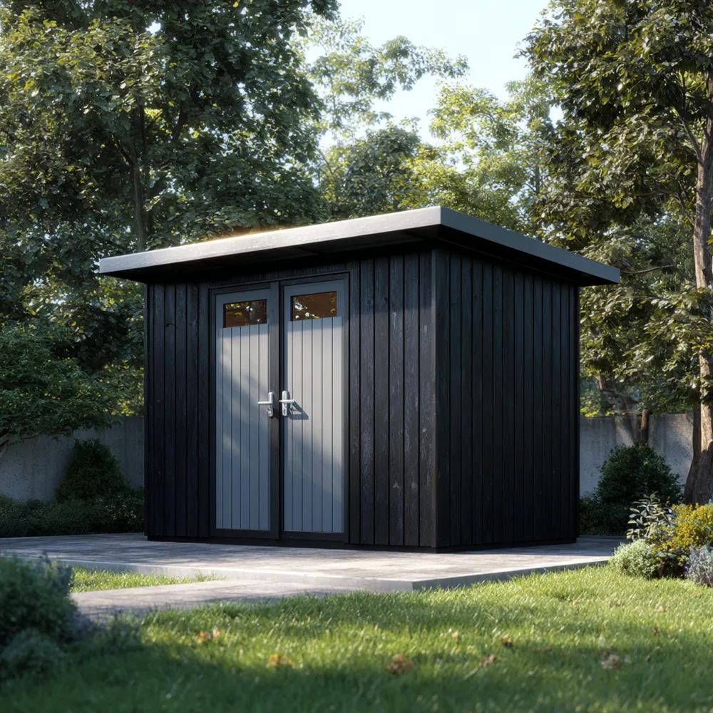 Holz Geräteschuppen 200x200x220 cm – Schwarz – Modernes Design-Easeivor