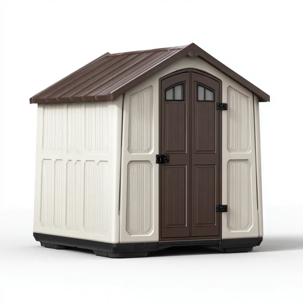 Geräteschuppen Kunststoff Wasserdicht 1,8x1,5x2,1 m - Braun/Beige - Robustes Design-Easeivor