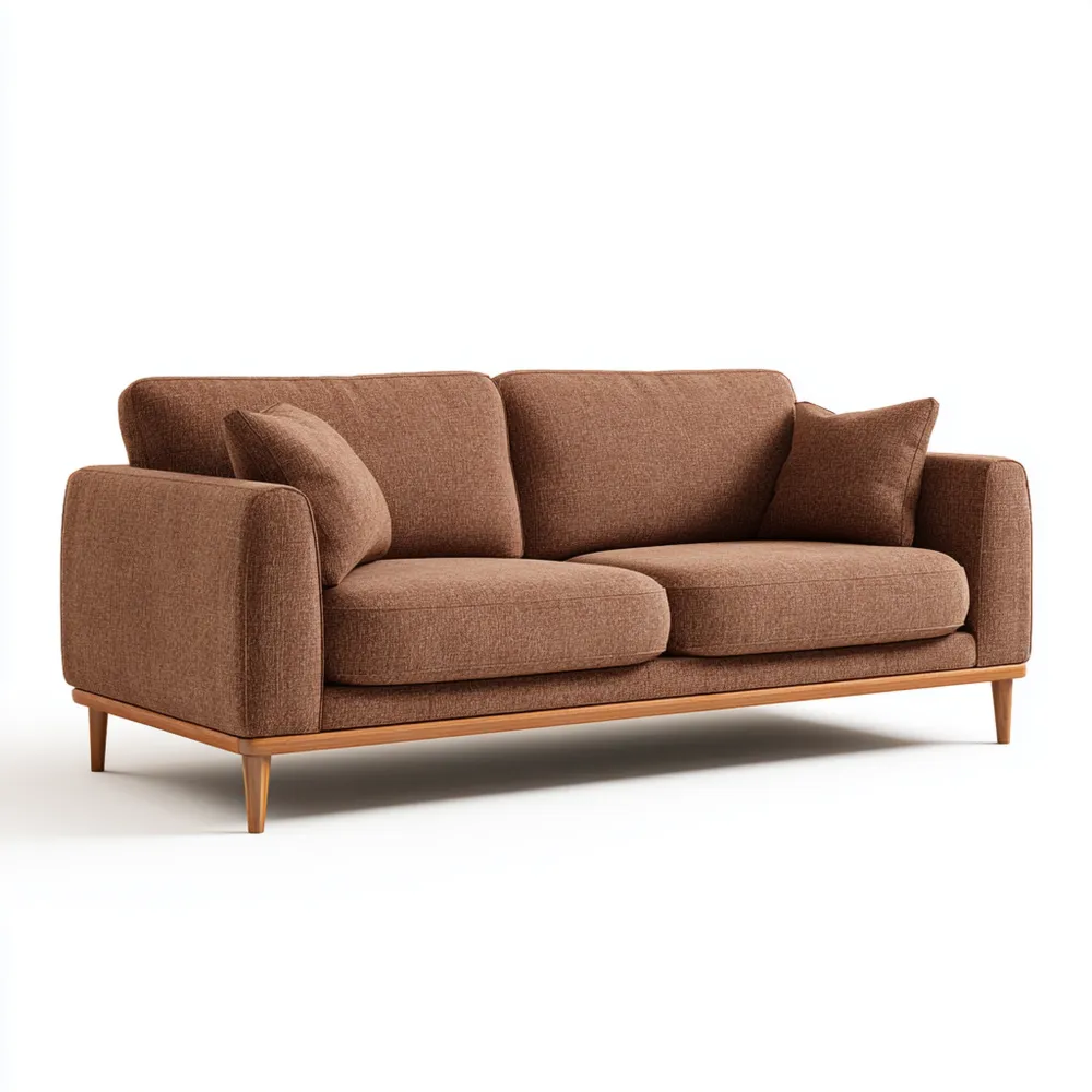 2-Sitzer-Sofa Stoff 200x90x85 cm - Braun - Skandinavisches Design-Relaxanero