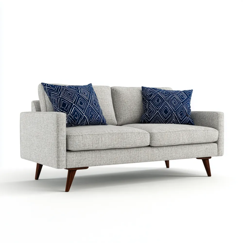 2-Sitzer-Sofa – Stoffpolsterung 150x85x80 cm – Hellgrau – Skandinavisches Design-Relaxanero