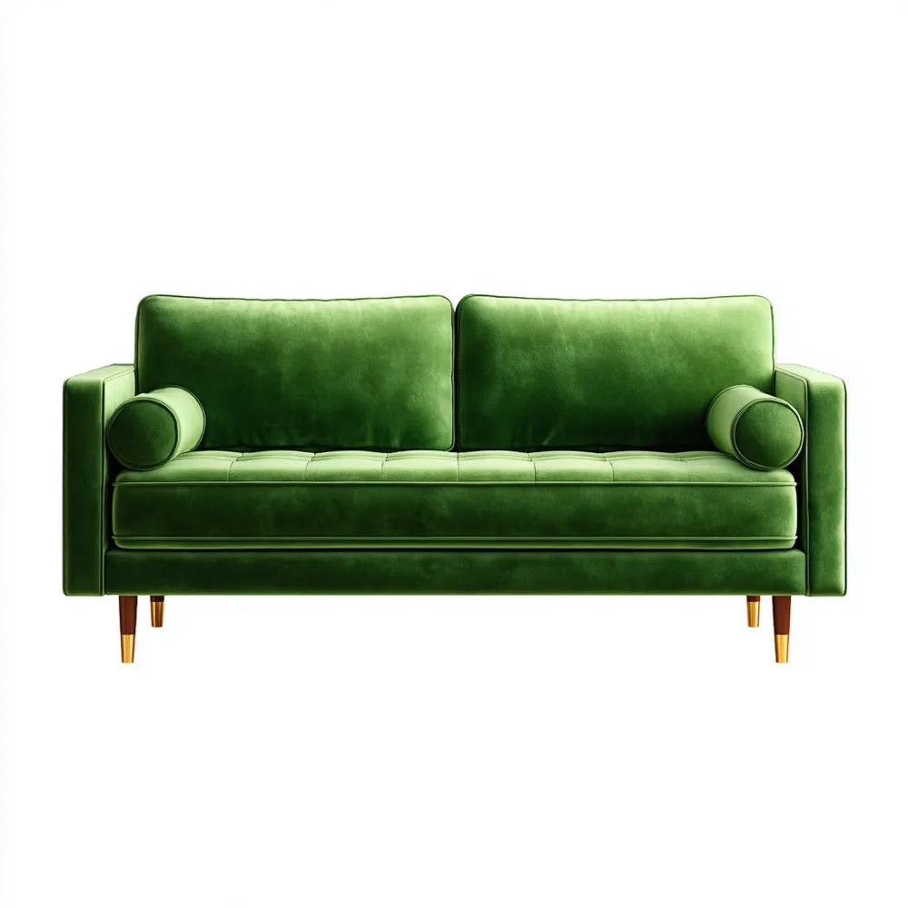 2-Sitzer-Sofa Samt 180x85x75 cm – Grün – Modernes Design-Relaxanero