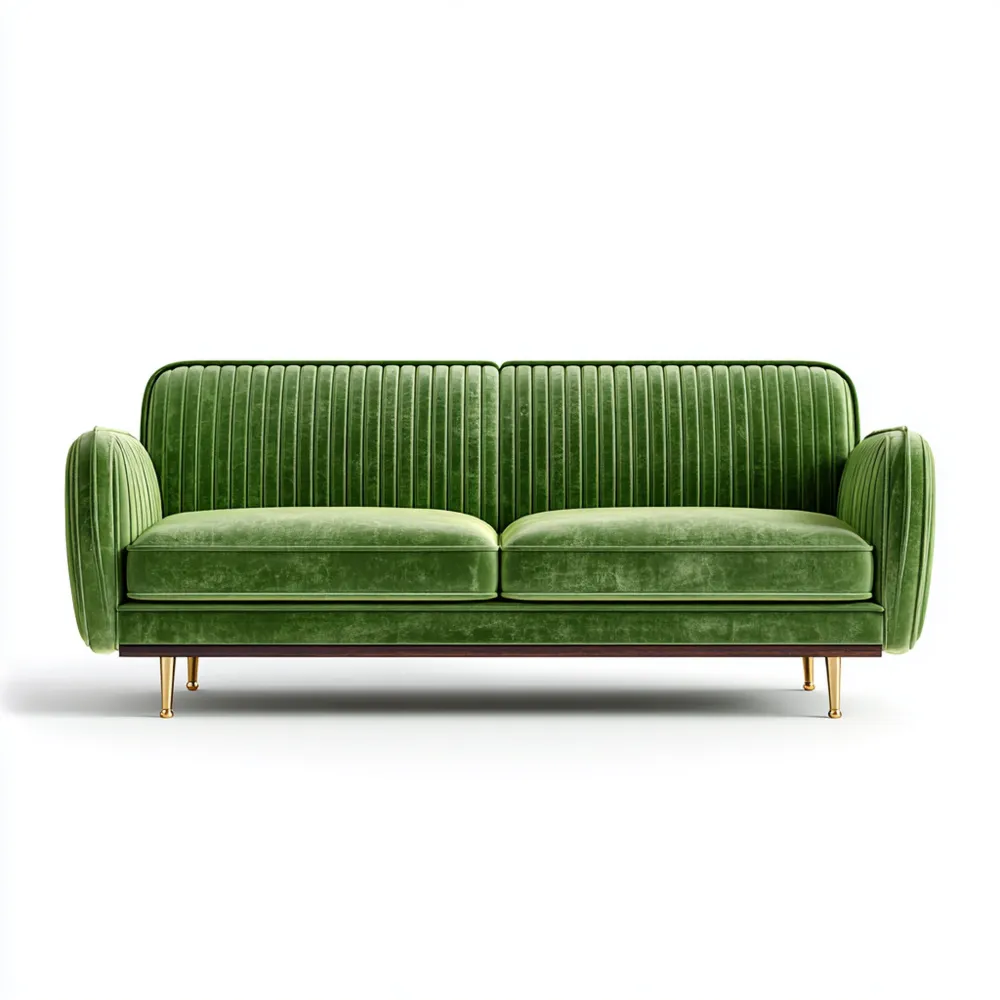 2-Sitzer-Sofa Samtbezug 180x85x75 cm – Grün – Modernes Design-Relaxanero