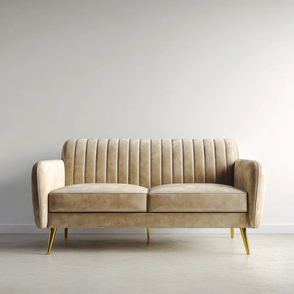 2-Sitzer-Sofa Velours 150x80x85 cm – Beige – Modernes Design-Relaxanero